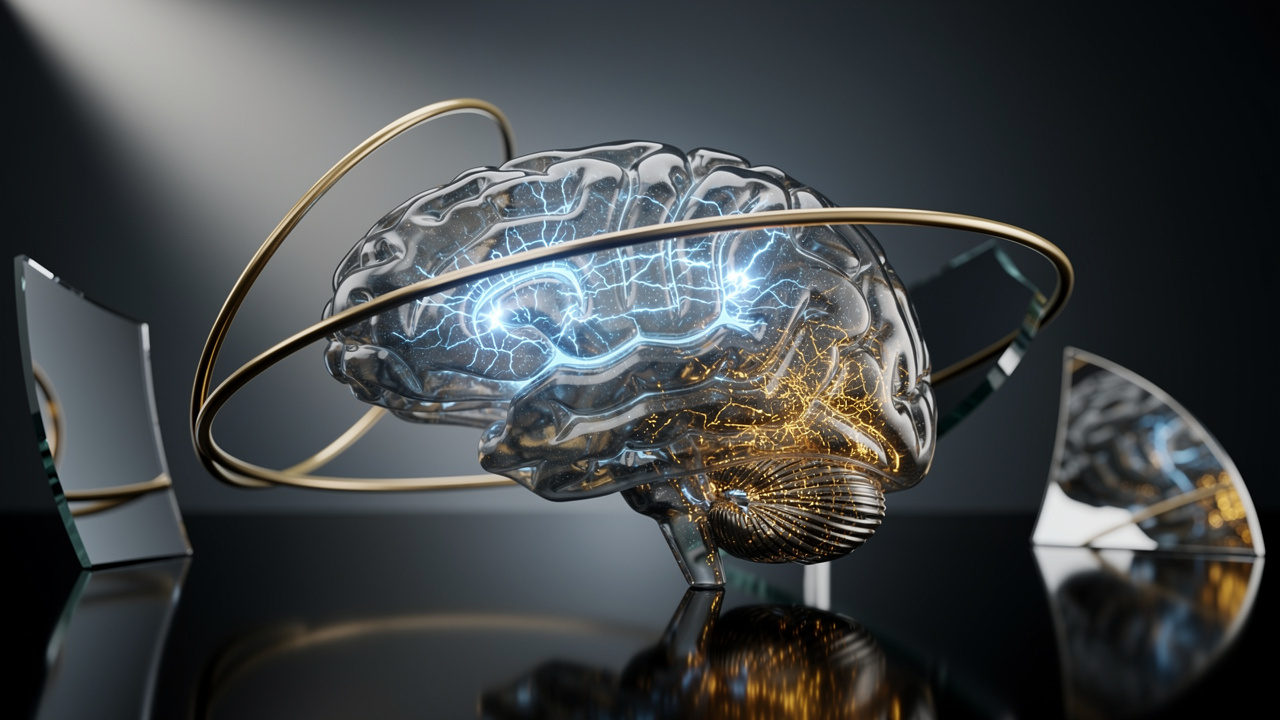 Cervello di vetro che rappresenta i bias cognitivi nel trading