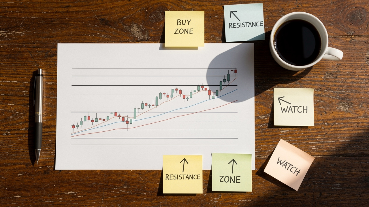 Analista traccia livelli chiave supporti e resistenze nel trading