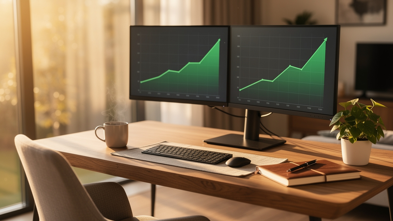 Postazione di un trader professionista